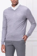 Wełniany sweter merino | Regular Fit Hackett London szary