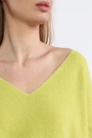 Wełniany sweter | Loose fit | z dodatkiem jedwabiu RIANI limonkowy