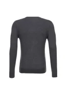 Plaited CTN Silk V-nk Sweater Tommy Hilfiger gray