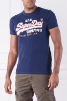 T-shirt VINTAGE LOGO ENTRY TEE | Slim Fit Superdry granatowy