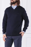Wełniany sweter | Regular Fit Lacoste granatowy