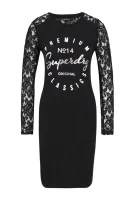 Sukienka LACE PANELLED Superdry czarny