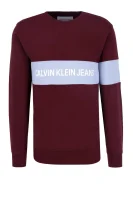 Bluza STRIPE INSTITUTIONAL | Regular Fit CALVIN KLEIN JEANS bordowy