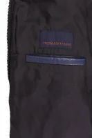 Leather jacket Trussardi navy blue