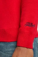Sweter HERON | Regular Fit | z dodatkiem wełny i kaszmiru ST.Barth czerwony