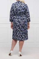 Sukienka DOC Plus size | z dodatkiem lnu Persona by Marina Rinaldi granatowy
