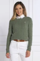 Wełniany sweter | Regular Fit | z dodatkiem kaszmiru POLO RALPH LAUREN oliwkowy