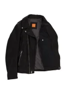 Jaggson Leather Jacket BOSS ORANGE black