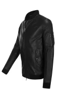 Leather jacket Jarco1 BOSS ORANGE black