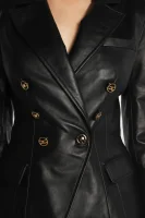 Leather blazer | Slim Fit Elisabetta Franchi black