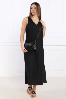 Lniana sukienka DKNY czarny