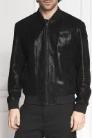 шкіряна куртка lizzo | regular fit HUGO чорний