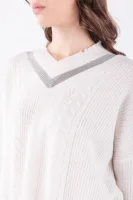 Sweter GUATIRE | Loose fit | z dodatkiem wełny Silvian Heach biały