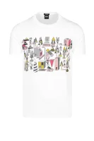 T-shirt Tiburt_JV2 | Regular Fit | mercerised BOSS BLACK biały