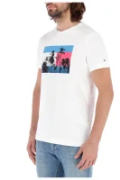 T-shirt FLAG PHOTO PRINT | Regular Fit Tommy Hilfiger biały