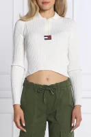 светр thru rib | cropped fit Tommy Jeans білий