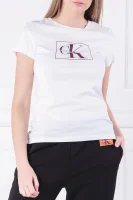 T-shirt OUTLINE MONOGRAM | Regular Fit CALVIN KLEIN JEANS biały