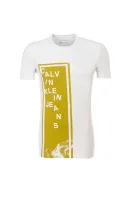 T-shirt Bright White/Lemon Curry CALVIN KLEIN JEANS biały