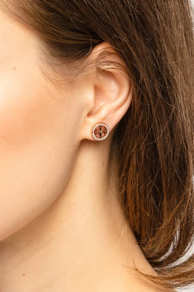 Earrings crystal logo TORY BURCH 	pink gold	