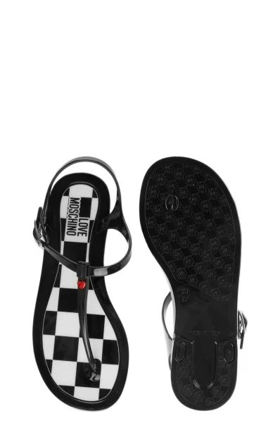 Checked Jelly Sandals Love Moschino black