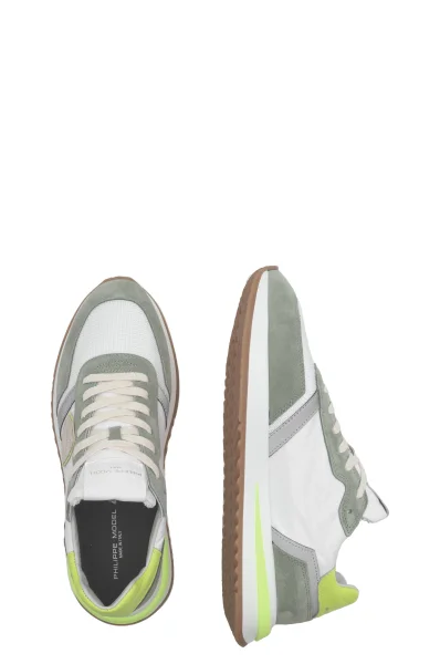 Skórzane sneakersy Philippe Model zielony
