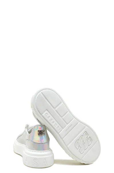 Leather sneakers Casadei silver