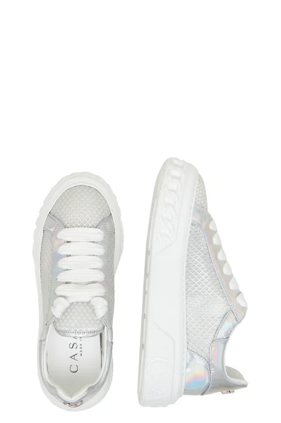 Leather sneakers Casadei silver
