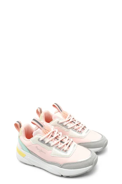 Sneakers | with addition of leather Pepe Jeans London pink