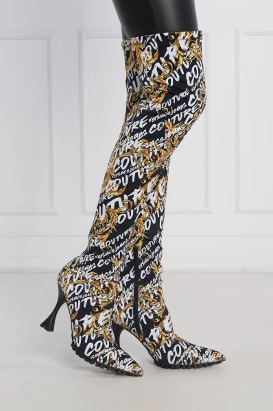 Чоботи козаки на шпильці Versace Jeans Couture різнокольорова