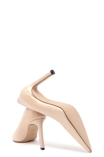 Leather high heels Janet Pump 90-P BOSS BLACK beige