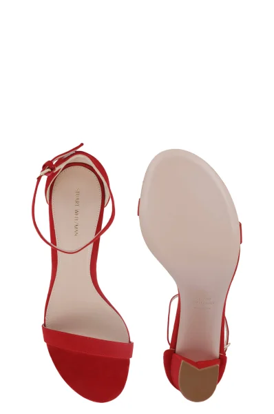 Leather heel sandals Nearlynude Stuart Weitzman red