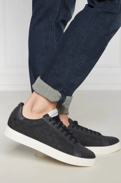 Sneakers | with addition of leather Emporio Armani navy blue