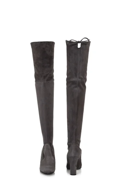 Leather thigh high boots Highland Stuart Weitzman gray