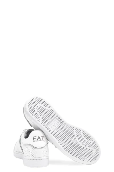 Skórzane trampki EA7 biały