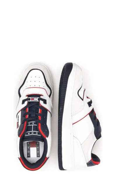 Sneakers deconstructed basket | with addition of leather Tommy Jeans white