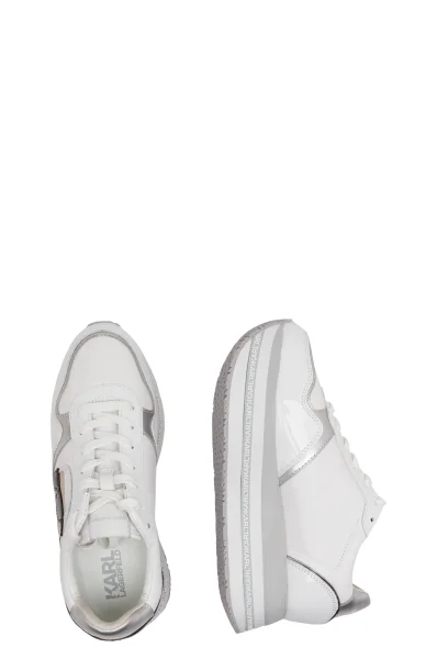 Skórzane sneakersy VELOCITA MAX Karl NFT Lo Lace Karl Lagerfeld biały