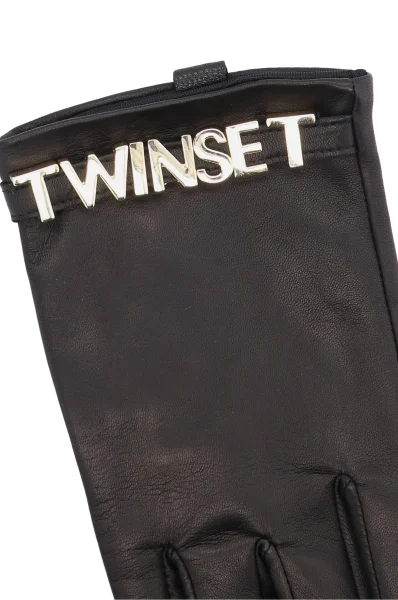Leather gloves TWINSET black