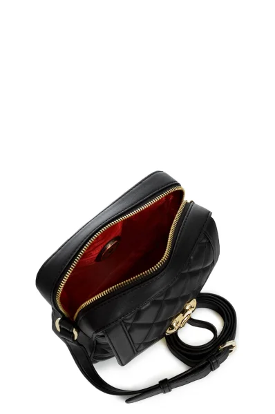 Heart Quilted Messenger Bag Love Moschino black