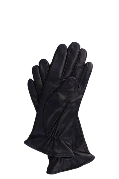 Skórzane rękawiczki Emporio Armani czarny