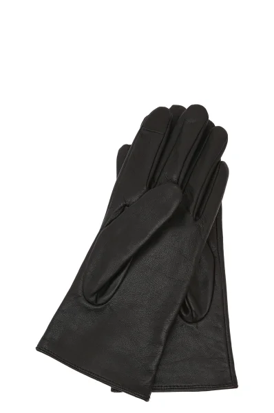 Skórzane rękawiczki HUGO czarny
