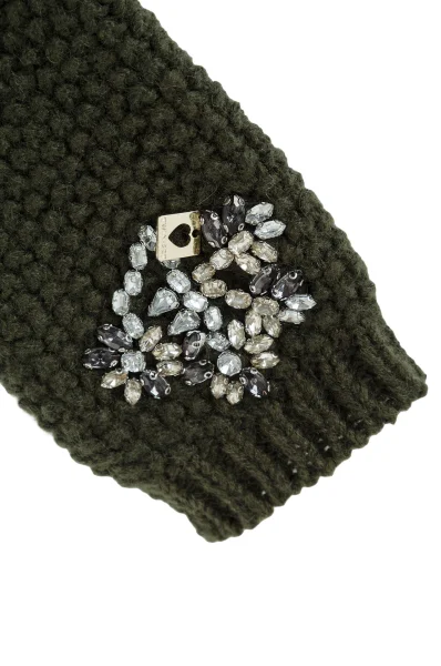 Strass Gloves TWINSET olive green