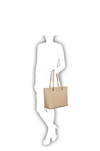 Jet Set Travel Chain Shopper Bag Michael Kors beige