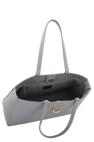 Leather shopper bag BELVEDERE M Furla gray