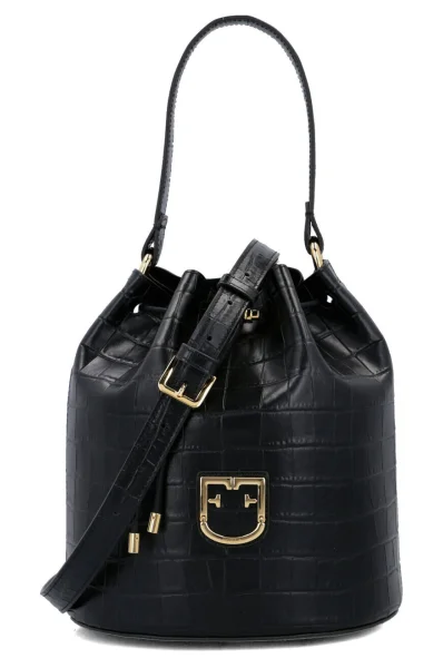 Leather bucket bag + bumbag CORONA Furla black