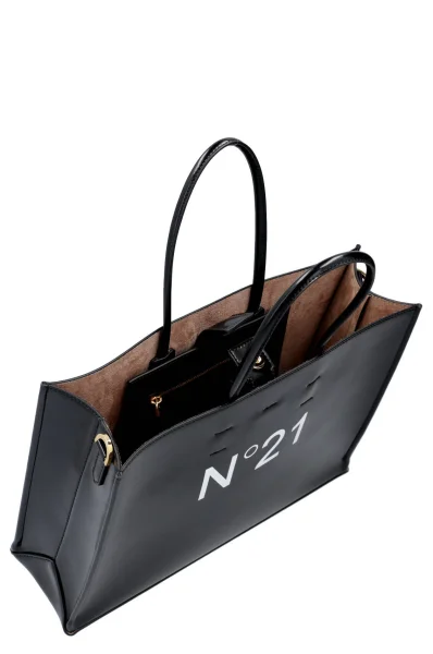 Leather satchel bag N21 black