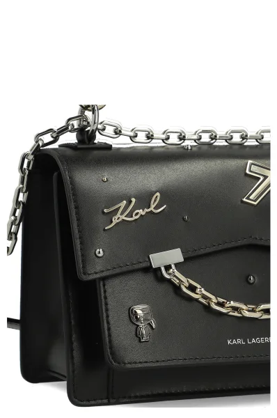 Leather shoulder bag Karl Seven Pins Karl Lagerfeld black