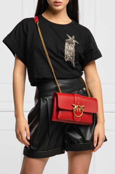 Leather messenger bag LOVE MINI SOFT SIMPLY Pinko | Claret | Gomez 