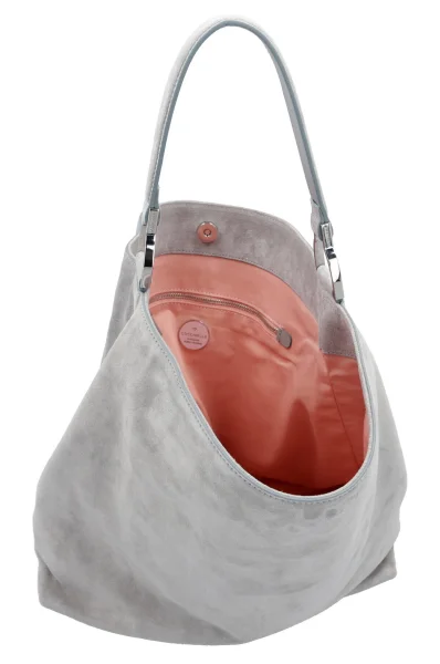 Leather hobo Keyla Suede Coccinelle gray