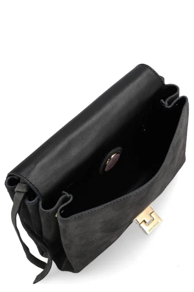 Leather messenger bag Arlettis Suede Coccinelle charcoal