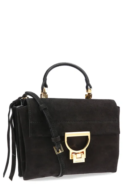 Leather messenger bag arlettis suede Coccinelle black
